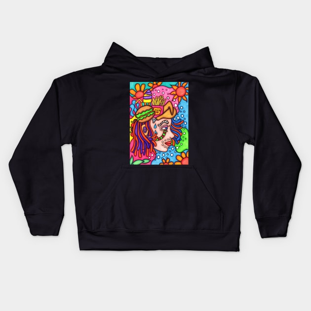 Funky Face Kids Hoodie by coloringiship